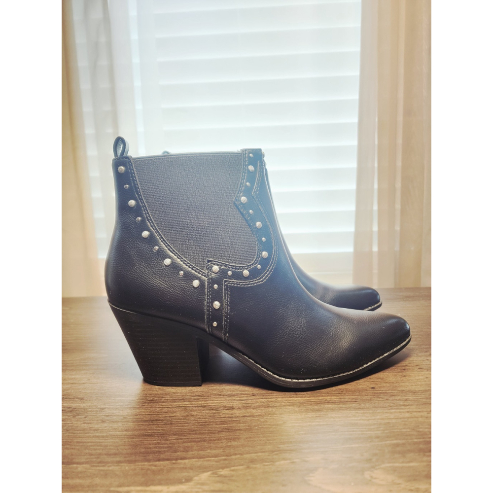Sun + Stone Modern Studded Western Boots Booties SZ 9 M BLACK - Picture 9 of 16